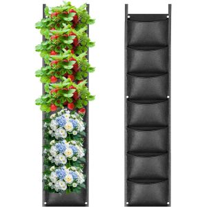 Nouvelhorizonstore-Sac &Agrave; Plantes Mural, 7 Sacs De Plantation Murale, Sac De Plantation Vertical, Poche Mur Vegetal, Jardin Vertical Exterieur Pour Balcon, Ext&eacute;rieur, Jardin, Cour - Neuf