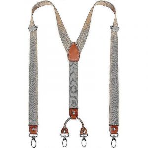 Bretelles Robustes Larges En Forme De Y Pour Hommes Avec 4 Clips Métalliques Sangles Élastiques Réglables - Neuf
