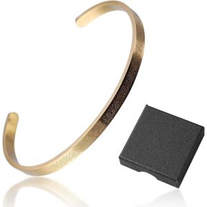 Eryi-Bracelet 1 Pièce De Style Arabe Avec Boîte À Bijoux 1 Pièce, Bracelet Pour Femme, Bracelet Ouvert, Bracelet Avec Gravure En Acier Inoxydable, Convient Pour Les Trajets Quotidiens, Thanksgiving, - Neuf