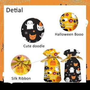Floatdream 50 Pièces Sacs Bonbons Halloween ,Sac Cadeau En Plastique Halloween ,Sacs À Collations D'halloween ,Convient Pour Les Bonbons ,Les Snacks Et Les En-Cas - Neuf