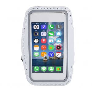 Brassard De Sport Reglable Avec Fenetre Transparente Et Tactile, Accessoire Blanc - Neuf