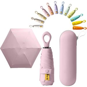 Mini Parapluie De Poche Pliant De Voyage Protection Uv Upf 50/Anti Tempete Ultra L&eacute;ger Et Femme R&eacute;sistant Aux Compact Portable Umbrella - Neuf