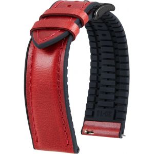Bracelet Montre En Cuir 22mm 21mm 20mm 19mm 18mm 16mm 14mm Cuir Cir&eacute; &Agrave; L'huile Et Silicone Hybrid Bracelets De Montre &Agrave; D&eacute;gagement Rapide Pour Homme Femme 6 Couleurs - Neuf