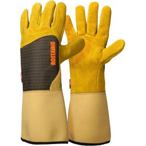 JEXNOVASHOP-Gants RONCIER - Paire de Gants de Jardinage - Protection Cuir - Gants de Jardinage pour les &Eacute;pines et Ronces et Gants de Travail, Beige - Neuf