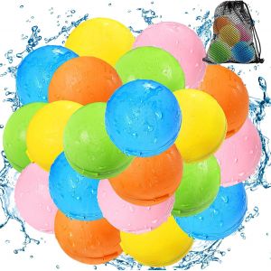 Kal-Lot De 20 Bombes À Eau Réutilisables, Magnétiques Et Rechargeables U2013 Jouets De Piscine Pour Garçons Et Filles, Activités De Plein Air, Jeux Aquatiques, Jouets Pour Enfants U2013 Balle - Neuf