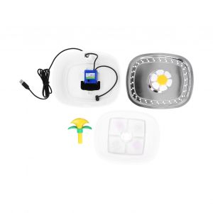 HJLIAN Fontaine a eau silencieuse en acier inoxydable pour animaux de compagnie de 2,5 L avec eclairage LED pour chats et chiens - Neuf