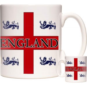 Eryi-Tasse Cadeau En Céramique Avec Drapeau De St Georges Et 4 Lions Et Drapeau De L'angleterre. Tasse En Céramique De 325 Ml Pour Les Anglais. - Neuf