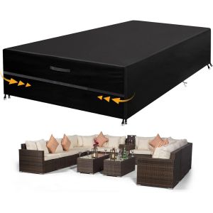 Ulteronixshop-Housse Salon De Jardin 600d Oxford Tissu Housse De Protection Pour Mobilier Housse De Table De Jardin Imperm&eacute;able B&acirc;che De Protection Avec Corde Et Boucle Verrouillage&iquest; 350 X 260 X 90cm&iquest; - Neuf