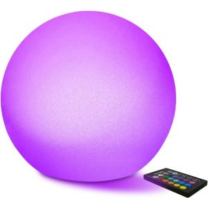 14"" Étanche Boule Lumineux Led Sphère Lampe Couleur Changement Lampe D'ambiance, Rechargeable Rgb Orbe Jardin Veilleuse Avec Télécommande, 16 Couleurs Réglable Pour Décor Intérieure Extérieure - Neuf
