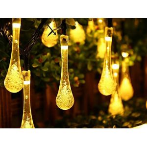 Guirlande Lumineuse Solaire Multicolore &Agrave; 50 Led En Forme De Goutte D'eau Pour &Eacute;clairage Ext&eacute;rieur - Neuf