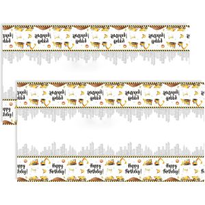 Sjzg-Decoration Anniversaire Construction, Nappe Anniversaire Enfant, 2 Pi&egrave;ces Nappe Tracteur 137 X 274 Cm, Nappe Voiture Anniversaire Pour Filles, Gar&ccedil;ons, Baby Shower, Anniversaire - Neuf