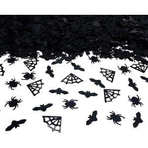 Confettis d'Halloween &iquest;&iquest; paillettes pour d&iquest;&iquest;coration de table de f&iquest;&ordm;te, citrouille, chauve - souris, sorci&iquest;&iquest;re, toile d'araign&iquest;&iquest;e, confettis pour fournitures de f&iquest;&ordm;te, feuille m&iquest;&iquest;tallique (noir) - Neuf