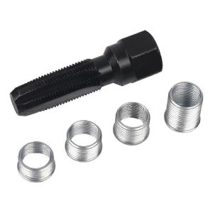 5pcs M14 X 1.25 Kit De Réparation De Filetage De Bougie D'allumage,Kit De Réenfilage De Culasse,Réfection De Bougie D'allumage,Outil De Réparation De Filetage De Cylindre D'alésoir De 14 Mm - Neuf