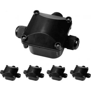 Bo&icirc;te de jonction 3 voies,connecteur &eacute;tanche IP68 Bo&icirc;te de jonction ext&eacute;rieure noire (5 pi&egrave;ces) - Neuf