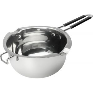 Kalanka-Pot De Fusion De Bougies - 1200 Ml - Pot De Fusion Au Chocolat En Acier Inoxydable 304 - Bol De Fusion Au Bain-Marie - Pour Chocolat, Sucre, Beurre, Fromage, Caramel - Avec Poignée - Neuf