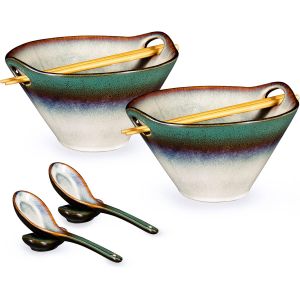 Ensemble 8 Pi&egrave;ces Bols Ramen Japonais En C&eacute;ramique - Neuf