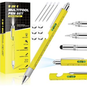 Stylo Multifonction Unique Pour Homme, Cadeau Pour Homme, Papa, Cadeau D'anniversaire Pour Homme, Ingénieur De Bureau, Menuisier, Outil De Construction - Neuf