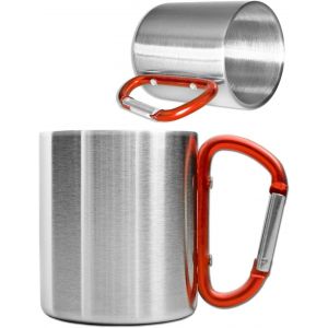 Eryi-Tasse À Usage Extérieur Saxx® - Tasse De Camping | Compacte Et Légère, 200 Ml Avec Poignée À Mousqueton Vissée En Acier Inoxydable | Pour Les Randonnées, Le Trekking, Le Travail. - Neuf
