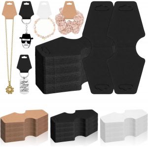 Kal-Pcs 2 X 5 Pouces Bijoux Affichage Carte Set, Noir Kraft Bracelet Affichage Carte, Carte De Marque, Porte -Clés, Collier Boucles D'oreilles Carte D'emballage - Neuf