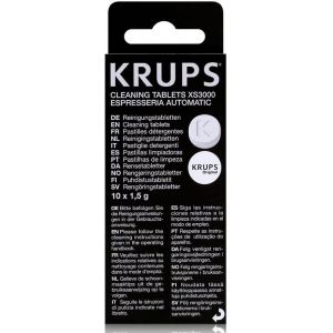 JGD-Anakel Home Krups Lot de 10 pastilles Nettoyantes XS300010 pour Machines &agrave; caf&eacute; Full Auto | Nettoie le Circuit d&iquest;eau, Prot&egrave;ge des Surchauffes | 10 pastilles x 1,5 g - Neuf