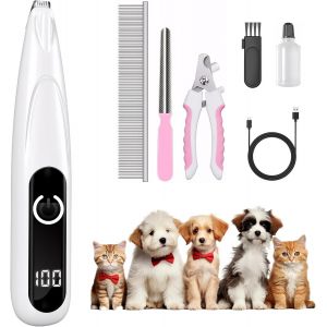 Beihre Tondeuse Pour Pattes De Chien Avec Lumi&egrave;re Led, Rechargeable Par Usb, Pour Chiens Et Chats, Silencieuse, Pour Pattes, Oreilles, Visage, Corps - Neuf