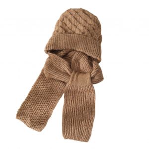 Chapeau D'hiver Pour Femme Avec Écharpe Intégrée, Tricoté Épais Et Chaud, Coupe-Vent, Haute Élasticité, Protection Complète, Voyage En Plein Air, Casquette De Cyclisme Par Temps Froid-Kaki - Neuf