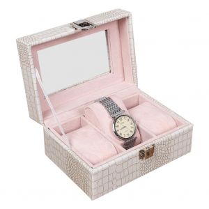 Hjlian Boite De Rangement Portable Pour Montres Et Bijoux De Style Retro (Blanc) - Neuf