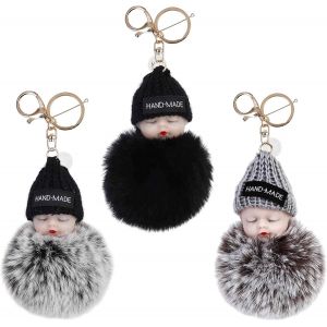 Tianyi-Porte-Clés En Peluche Mignon Poupée Bébé Pendentif Voiture Téléphone Portable Troussea Pendant Pour Voiture Handbag Femme Fille 3 Pack Couleur Aléatoire, Multicolore, Taille Unique, Mignon, - Neuf