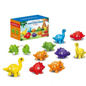 Jouet &eacute;ducatif d'association de dinosaures pour enfants, jouet d'apprentissage des nombres, jouet de cognition des couleurs, jouet de coordination ?il-main pour enfants-4 - Neuf