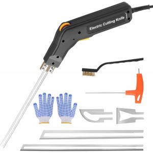 MEVRONISSHOP-300W Couteau Chaud Electrique, Couteau Thermique pour Polystyrene, (0-600&iquest;) Temp&eacute;rature R&eacute;glable, Decoupe Polystyrene avec 4 lames pour EPS, EPP, KT Board, EVA, PU, Corde, Tissu, Mousse - Neuf
