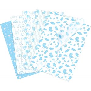 50 Feuilles Papier De Soie Bleu Éléphant 50x35 Cm, Papier Cadeau Mignon Style Bébé Garçon Pour Sac Cadeau Et Emballage Cadeau, Papier De Soie Emballage Pour Anniversaire Et Décoration - Neuf