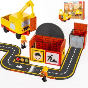 ERYI-Construction Magnétiques 36 Pièces-Jeu De Construction De Routes, Jeux Construction Magnetique, Montessori Jouets Magnétiques, Cadeau Pour Enfant À Partir De 3 Ans - Neuf