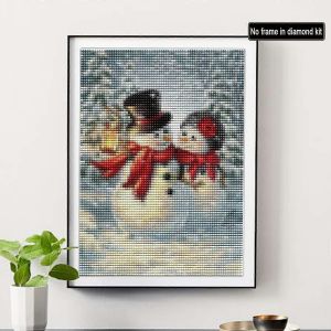 5d Diamant Peinture Plein Exercice Noël Bonhomme De Neige Couple Par Numéros Kits,Peinture De Noël Avec Diamants Broderie Ensemble Bricolage Artisanat Arts Décorations Maison 12 ""X1 - Neuf