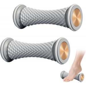 Lot De 2 Rouleau Massage Pied Pour La Vo&ucirc;te Plantaire Du Fascia Relaxer Masseurs Les Pieds Silicone, Rouleaux De Musculaire, Appareil Des R&eacute;flexologie, Grise - Neuf