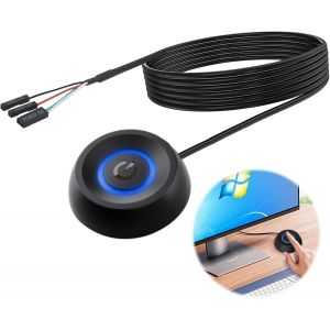 Pc Interrupteur D'Alimentation, Bouton Power Pc Externe D&eacute;marrage &Agrave; Distance, Interrupteur Ordinateur De Bureau C&acirc;ble D'Extension 1.8M Accessoire Bureau Pour Carte M&egrave;re - Neuf