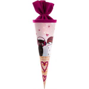 Eryi-- 93099 - Sac D`Écolier Pour Enfant - Motif Music For Cats - Fermoir En Feutre - En Carton Laqué - Pour Rentrée Scolaire Et Cadeau - Dimensions : 35 X 11,5 Cm - Neuf