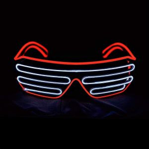 Obturateur Lumineux Néon Rave Lunettes El Fil Clignotant Led Lunettes De Soleil Allumer Dj Costumes Pour Fête,Années 80, - Neuf