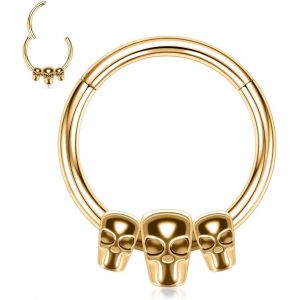 Kal-Boucles D'oreilles 16 G En Acier Inoxydable Pour Septum, Daith, Rook, Tragus, Hélix, Cartilage, Lobe Septum, Bijoux Serpent, Pyramide, Flèche, Étoile, Anneau Segmenté À Charnière - Neuf