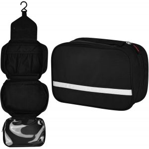 MAA-Trousse de Toilette à Suspendre pour Homme et Femme, Pliable Grande Trousse de Toilette Voyage pour Homme et Femmes, Sac de Voyage Imperméable et Suspendu avec 4 Compartiments - Neuf