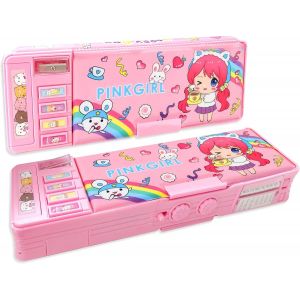 Chenquansarl-Trousse Multifonction Pop-Up Pour Garçons Et Filles - Motif Dessin Animé Mignon - Avec Taille-Crayon - Tableau Blanc - Meilleur Cadeau D'anniversaire, Rose, 1 Stück (1er Pack), Boîte À C - Neuf