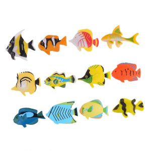 ensemble de mod&egrave;les de poissons r&eacute;alistes pour jouet de poisson animal simul&eacute;, couleurs vives pour un jeu cr&eacute;atif et la p&ecirc;che dans l'eau ou &agrave; la plage - Neuf