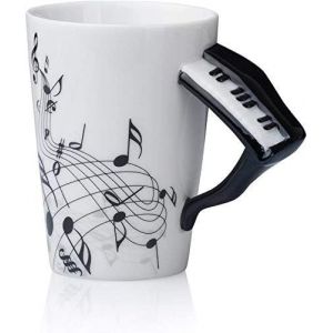 Eryi-Tasse À Café En Céramique Avec Motif De Piano Et Anse - Tasse À Thé - 10,2 X 7,3 Cm - 280 Ml (Type 1) - Neuf