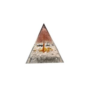 Pyramide d'orgonite pour la gu&eacute;rison &eacute;nerg&eacute;tique et l'&eacute;quilibre des chakras - Pierre d'&eacute;nergie positive et d&eacute;coration en cristal - Neuf