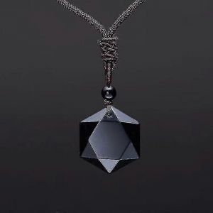 Obsidienne Noire Six Étoiles Lucky Amulette Love Natural Stone Pendentif Collier Dames Hommes Amour Cristal Pendentif Bijoux - Neuf