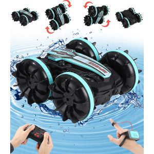 Voiture télécommandée, voiture amphibie télécommandée, télécommande à détection de gestes, télécommande au guidon, 4, 5, 6 garçons et filles de plus de 7 ans, jouet - Neuf