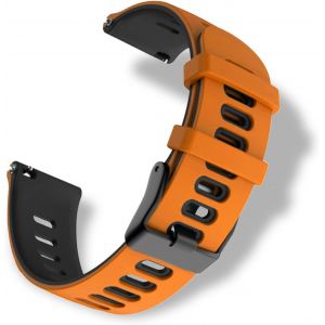 Bracelet Silicone Pour Largeur Pattes De Montre 20mm, Doux Et Confortable, &Eacute;tanche, Bracelet De Remplacement Sport Pour Hommes Femmes - Orange Noir - Neuf