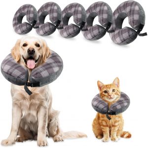 Collier Collerette Gonflable Pour Chien, Collerette Chien Gonflable Avec Velcro R&eacute;glable, Collerette Chat, Adapt&eacute; &Agrave; La Chirurgie Ou &Agrave; La Gu&eacute;rison Des Plaies, Anti-L&eacute;chage (Bleu, M) - Neuf