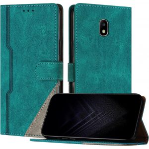 Kal-Étui Pour Samsung Galaxy J730/J7 2017, Housse En Cuir Pu Avec [Protection Antichoc Tpu] [Fonction Support] [Porte-Cartes ] Antichoc Magnétique Coque Pour Galaxy J730 - Vert - Neuf