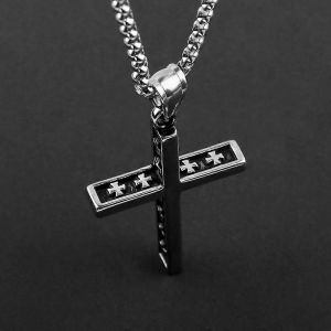 Cross-Border Amazon Style Européen Et Américain Titane Acier Croix Collier Tendance Hommes Et Femmes Neutre Porter Pendentif En Acier Inoxydable - Neuf