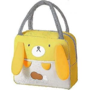 1 pcs mignon sac à lunch isotherme pour les femmes filles boîte à lunch de dessin animé boîte à lunch thermique réutilisable sac fourre-tout à déjeuner imprimé animal jaune pour le travail de pique- - Neuf